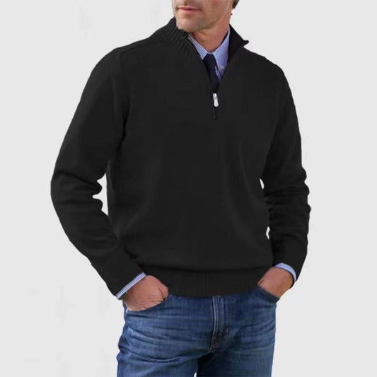 Oliver - Cotton sweater Cotton, polyester with a zipper under the neck elegant casual