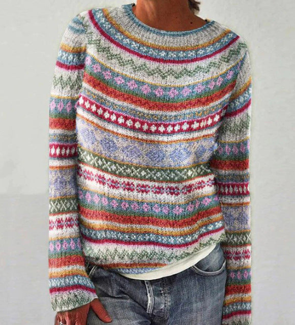 Maya - Women's cashmere wool sweater, colorful, patterned, soft, fashionable