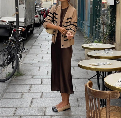 Midi dress with satin finish