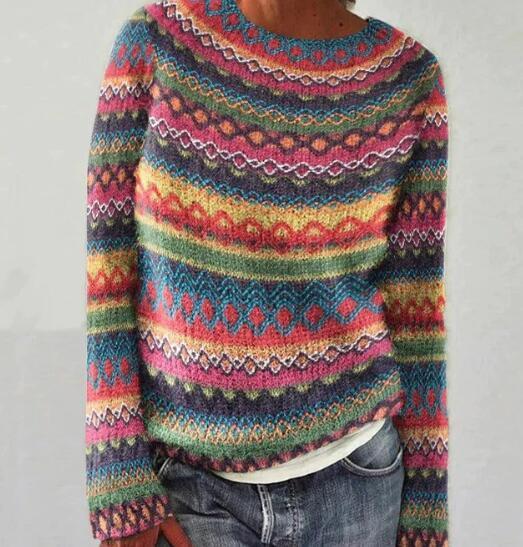 Maya - Women's cashmere wool sweater, colorful, patterned, soft, fashionable