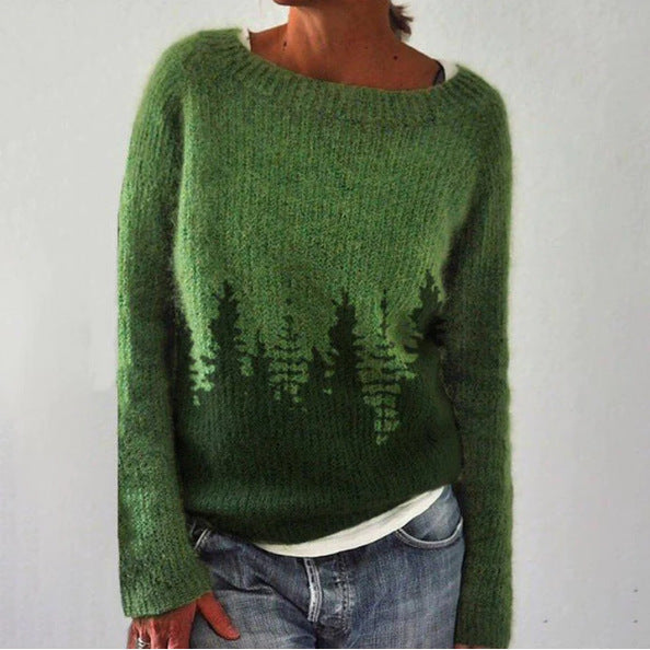Elina – Wool Winter Sweater with Ethnic Patterns 