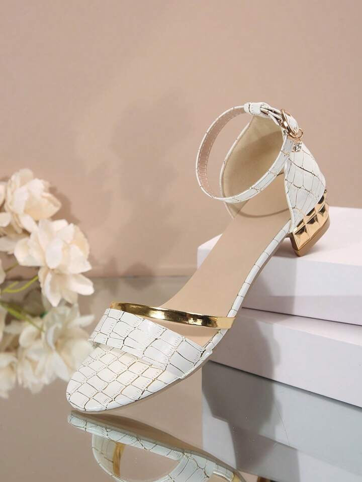 Decorative heel sandals