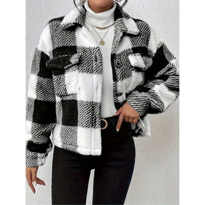 Damska bluza polarowa w kratę Eloura-Moda