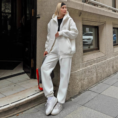 Zestaw damski luźny hoodie i spodnie dresowe Eloura-Moda
