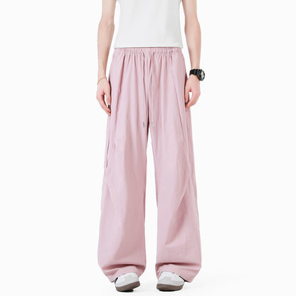 Unisex eleganckie spodnie casualowe z wysokim stanem i luźnym krojem Eloura-Moda