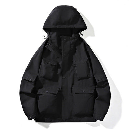 Unisexowa techniczna kurtka outdoorowa z izolacyjnym fleece'em i wielofunkcyjnymi kieszeniami Eloura-Moda