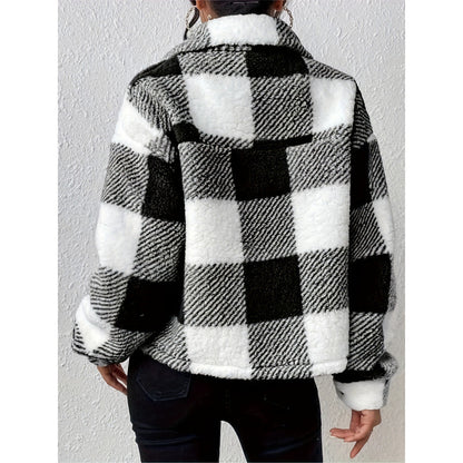Damska bluza polarowa w kratę Eloura-Moda