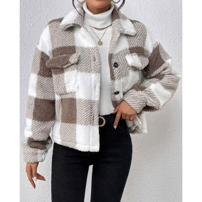 Damska bluza polarowa w kratę Eloura-Moda