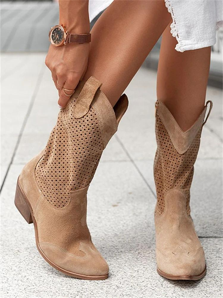 Perforated material cowboy boots – style and breathability for summer