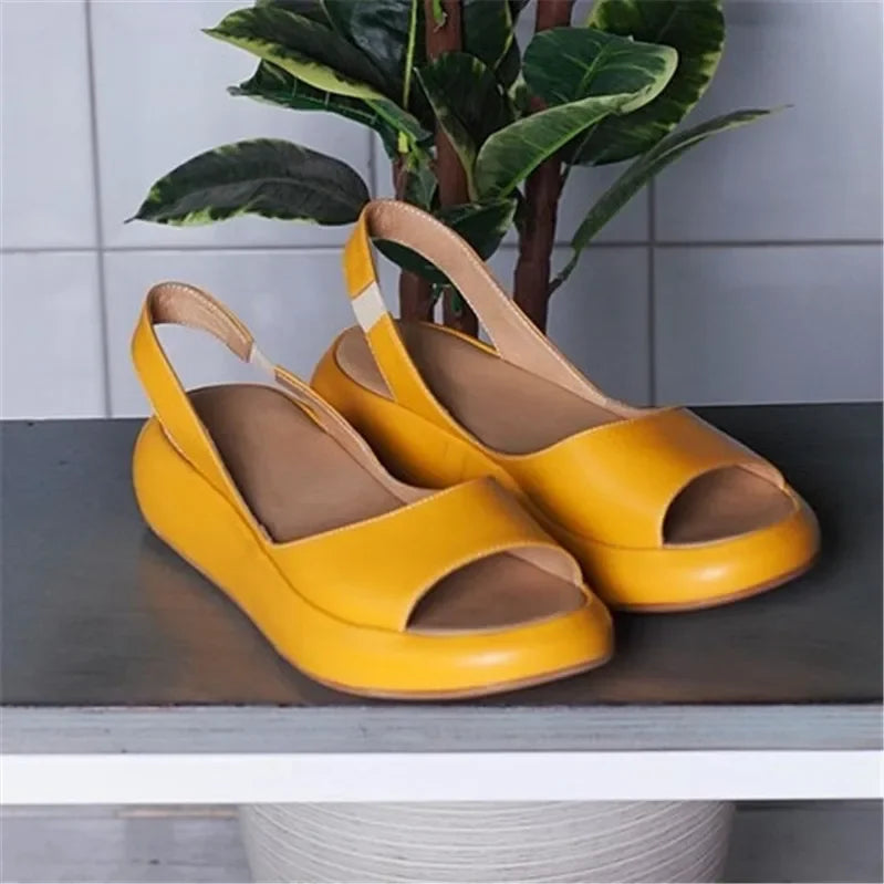 Modern open-toe sandals with a heel strap 