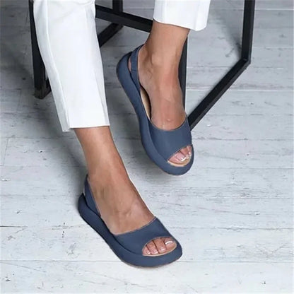 Modern open-toe sandals with a heel strap 