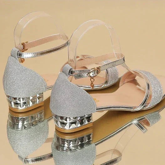 Decorative heel sandals