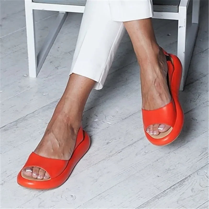 Modern open-toe sandals with a heel strap 