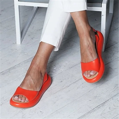 Modern open-toe sandals with a heel strap 