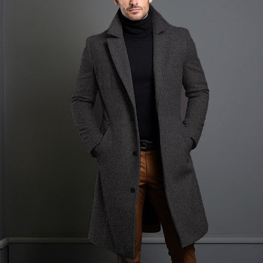 Aleksander - Wool men's coat with a straight cut