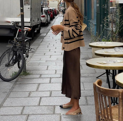 Midi dress with satin finish