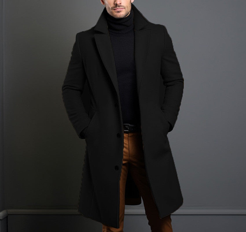 Aleksander - Wool men's coat with a straight cut