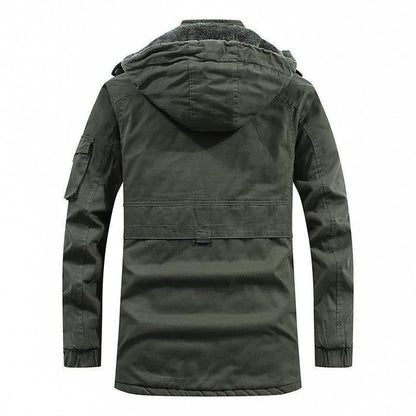 Winter jacket with hood and fleece lining