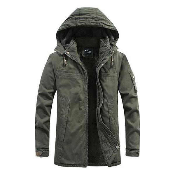 Winter jacket with hood and fleece lining