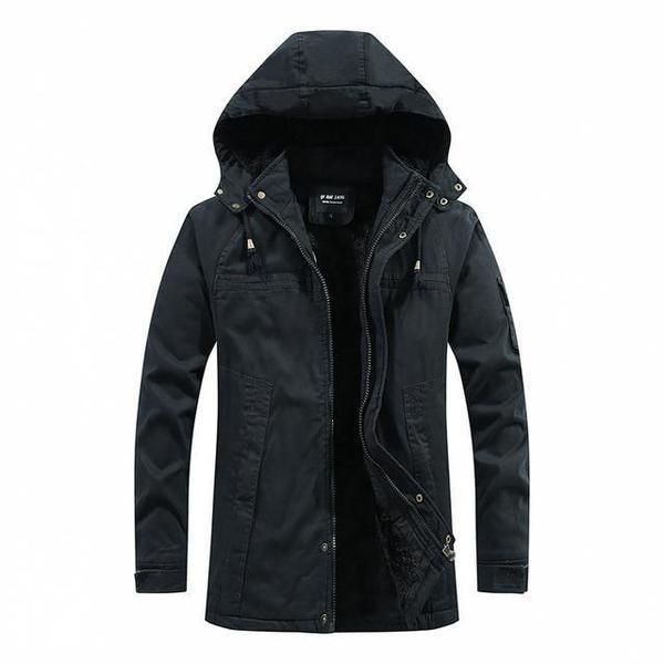 Winter jacket with hood and fleece lining