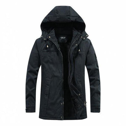 Winter jacket with hood and fleece lining