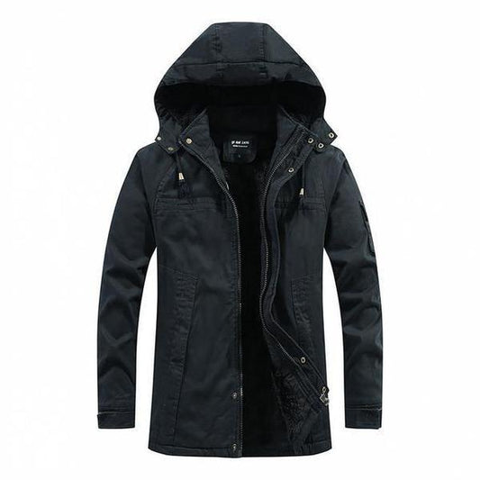 Winter jacket with hood and fleece lining