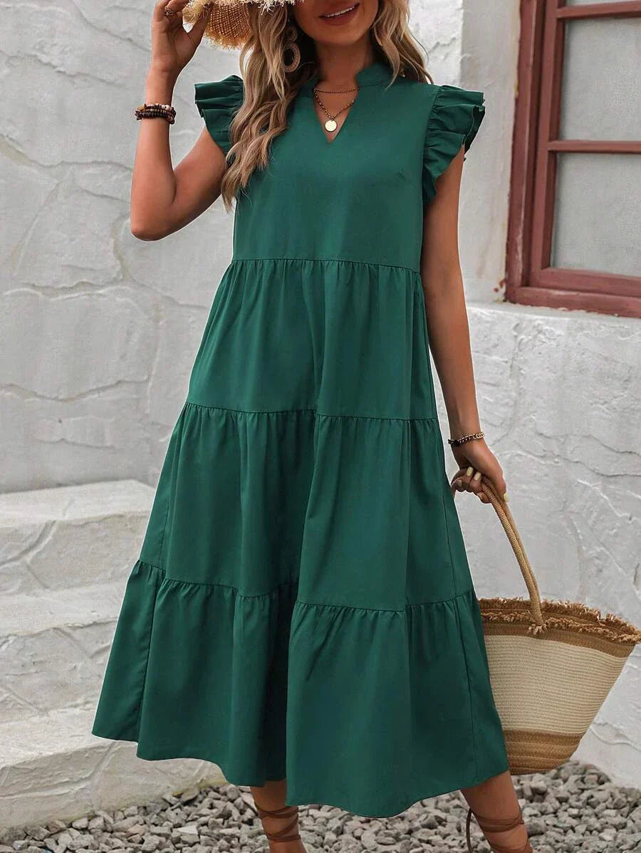Summer midi dress with ruffles – comfort and style in one
